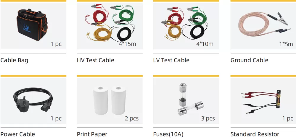 Accessories of DRT-320L 20A Automated Six-winding Transformer Ohmmeter Accessories of DRT-320L 20A Automated Six-winding Transformer Ohmmeter