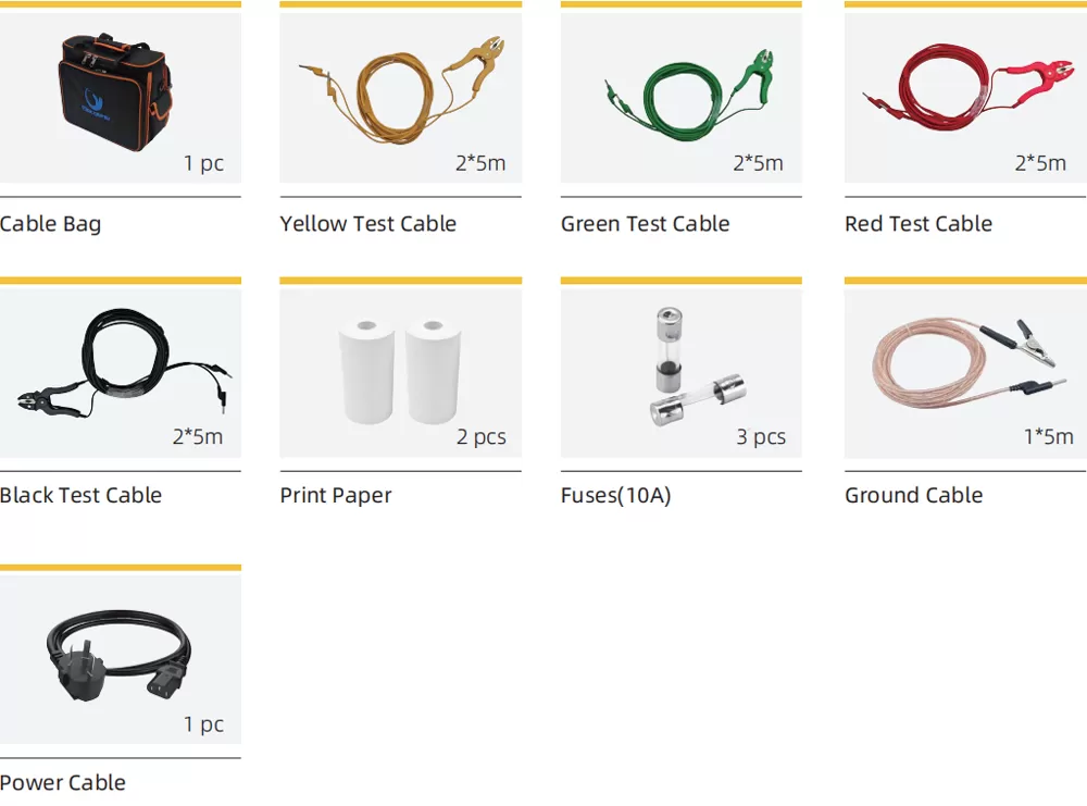 Accessories of MFTS-2A 3-phase Ratio and Winding Resistance Analyzer Accessories of MFTS-2A 3-phase Ratio and Winding Resistance Analyzer